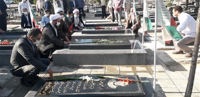 غبارروبی مزار شهدای شهرستان پلدشت بمناسبت آغاز هفته دولت 1399